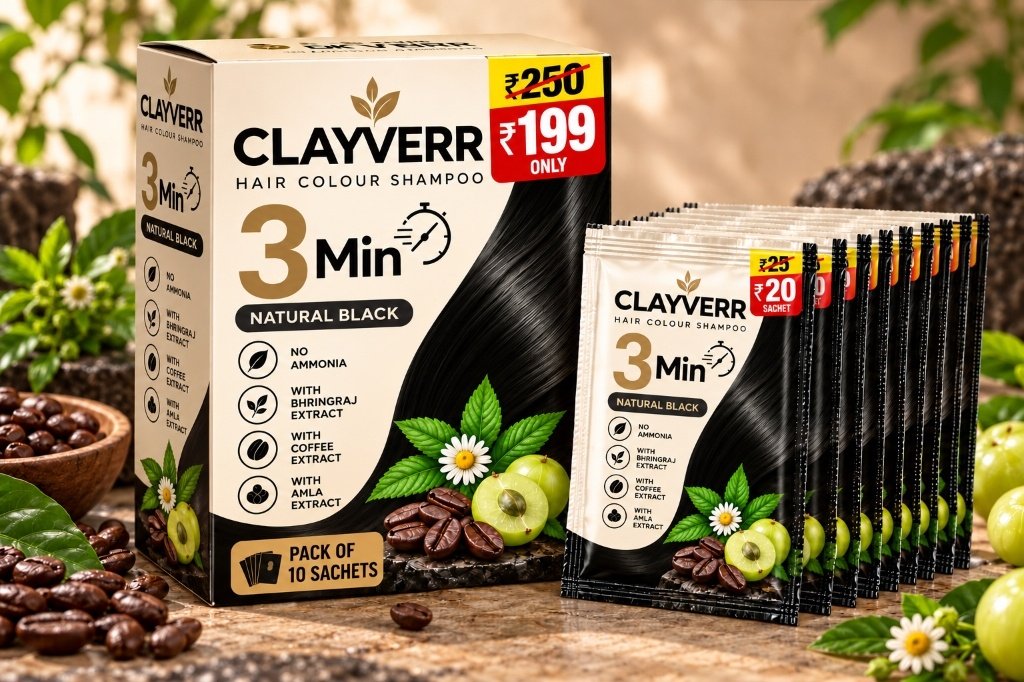 Clayverr Hair Colour Shampoo — Natural Black